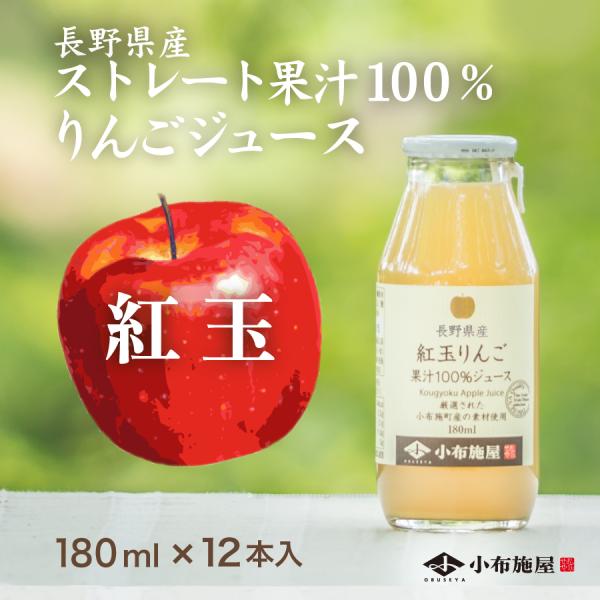 長野県産 りんごジュース 紅玉 180ml 12本入 ストレート果汁100％