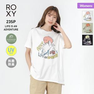 ROXY/ロキシー レディース 半袖 半そで Tシャツ ティーシャツ トップス UVカット 抗菌防臭 ロゴ 柄 RST231820｜oc-sports