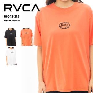 RVCA/ルーカ レディース 半袖 Ｔシャツ FIREBRAND ST ティーシャツ ゆったり 大きめ クルーネック ブラック オレンジ BE043-215｜oc-sports