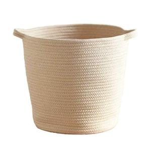 xinlinlin 収納 ボックス コットンロープバスケット ランドリーボックス サイズXL 33x31cm 折りたたみ 収納バッグ 円筒形 おもちゃ