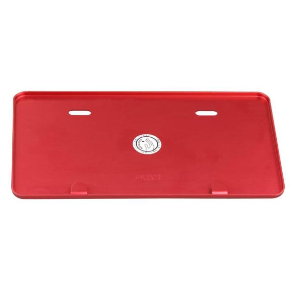 在庫有り POSH Faith ポッシュ フェイス アルミライセンスプレートLサイズ レッド 500...