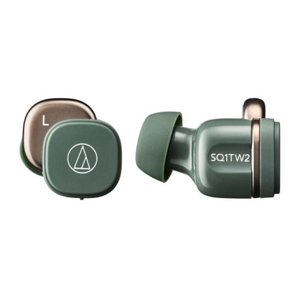 audio-technica オーディオテクニカ 完全ワイヤレスイヤホン グリーン ATH-SQ1T...