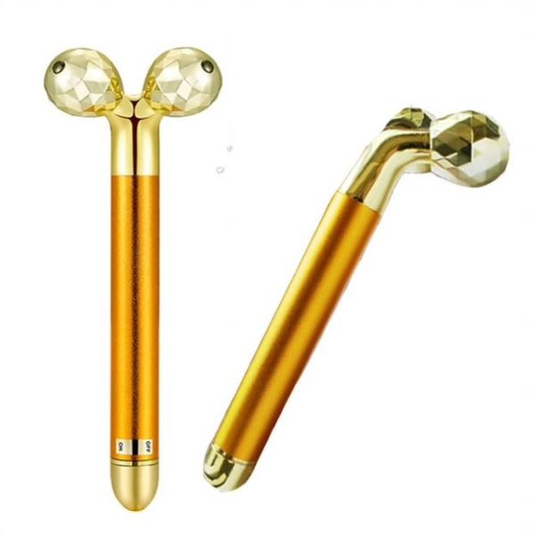 2020年度版 フェイシャルマッサージャー ゴールド電動 フェイシャルリフティングマッサージャー -...