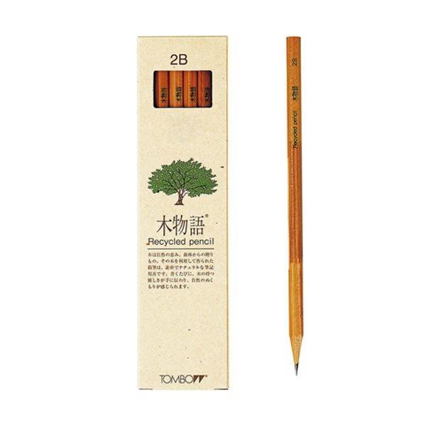 （まとめ） トンボ鉛筆 木物語 鉛筆（リサイクル芯） LA-KEA2B 12本入 〔×10セット〕