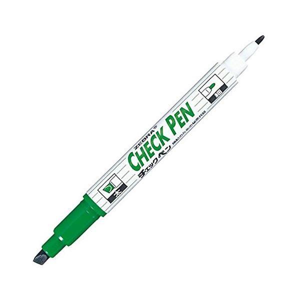 ゼブラ 暗記用ツインチェックペン(緑) 〔10個セット〕 32-480