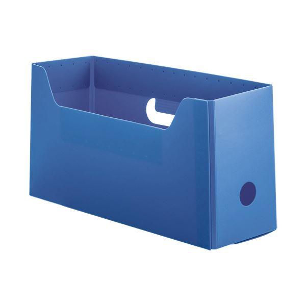 （まとめ）TANOSEE PP製ボックスファイル（組み立て式）A4ヨコ ショートサイズ ブルー 1個...