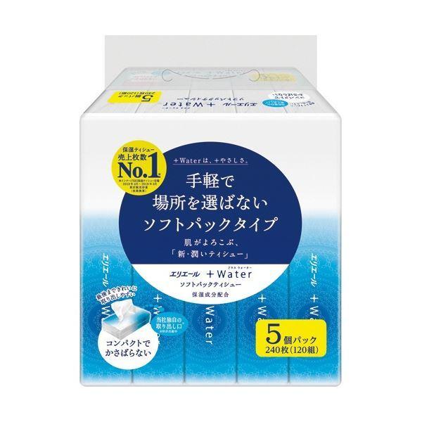 大王製紙 エリエール+Water ソフトパックティシュー 120組/個 1セット(90個：5個×18...