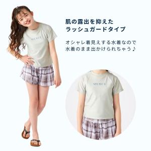 水着 キッズ インナー付き半袖ラッシュ水着 ラ...の詳細画像2