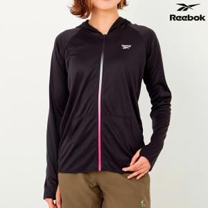 レディース UVパーカー 水陸両用 無地 シンプル ラッシュガード 速乾 指穴付き UVカット 羽織り REEBOK リーボック 311917 ブラック 春夏クリアランスセール