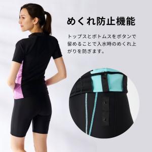 フィットネス水着 レディース 体型カバー半袖 ...の詳細画像4