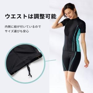 フィットネス水着 レディース 体型カバー半袖 ...の詳細画像5