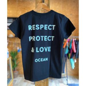 【OCEAN】 RESPECT KIDS TEE　プレミアムTシャツ　ブラックカラー　XSのみ　オーシャン　オリジナル｜oceanzonesurf