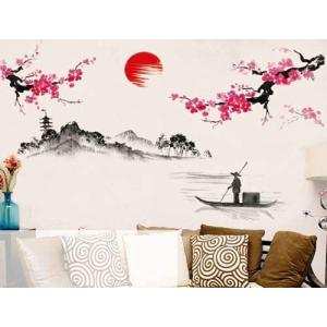 Utopiashi Chinese Style Sakura Japanese Pink Cherry Blossom Tree Decor Wall