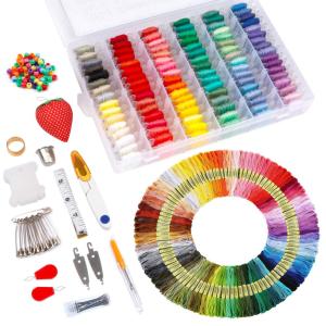 INSCRAFT Embroidery Floss Kit, 364 Pack Embroidery Cross Stitch Kit with 20