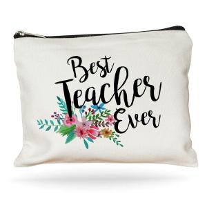 Teacher Gifts, Teacher Appreciation Gift, Best Teacher Ever, Makeup Bag, Pe