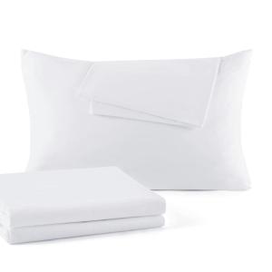 Bedsure コットンクイーン枕プロテクター ジッパー付き 4パック - ジッパー冷却枕ケースプロテクター 4枚セット 低刺激性 防塵 アレルギー防