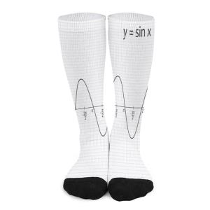 Diagram of Mathematics Function Sinus High Stockings Printed Tube Socks Col