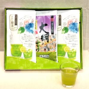 送料込 お茶 プレゼント 詰合せ 水出し緑茶 ティーバッグ 大綱紫 3本箱入ギフト 水出し茶 茶 冷茶 御礼 御祝 贈り物 お中元 法事 返礼品 送料無料 初盆 敬老