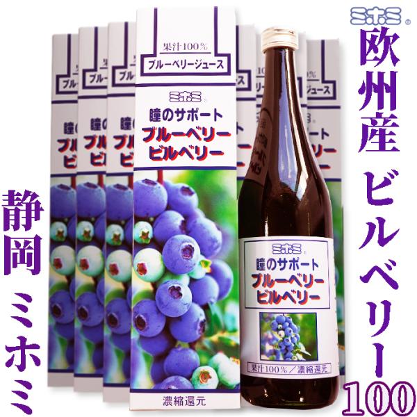 瞳のサポート ビルベリー100 　720mＬ×12本　果汁100％　北欧産　ブルーベリー　濃縮還元　...