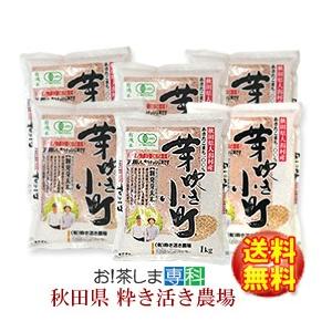 徳用セット 籾発芽玄米 有機米 芽吹き小町1kg×6袋 粋き活き農場/秋田県大潟村