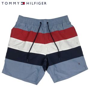 トミーヒルフィガー 水着 TOMMY HILFIGER 海パン メンズ 紳士用 スイムウェア ショーツ パンツ フラッグ ライトブルー｜ocinc