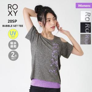 ROXY/ロキシー レディース 半袖 T＆タンクトップ 2点SET トップス ノースリーブ ティー 吸水速乾 UVカット スポーツウェア ジム ヨガ RST201529