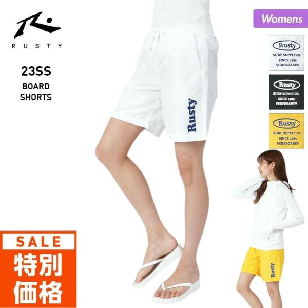 RUSTY/ラスティ レディース サーフパンツ ボードショーツ サーフショーツ ホワイト 白 水着 ...