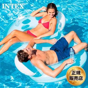 INTEX/インテックス 浮き輪 ダブルピローバックラウンジ うきわ うき輪 フロート 持ち手付き 浮輪 ビーチ 海水浴 プール 56800｜ocstyle