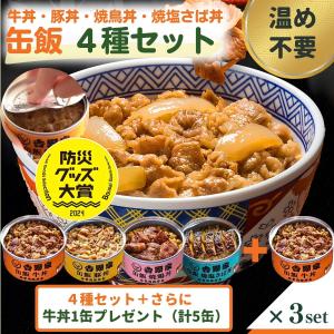 非常食 吉野家 缶飯 玄米入り 4種 5缶 牛丼...の商品画像