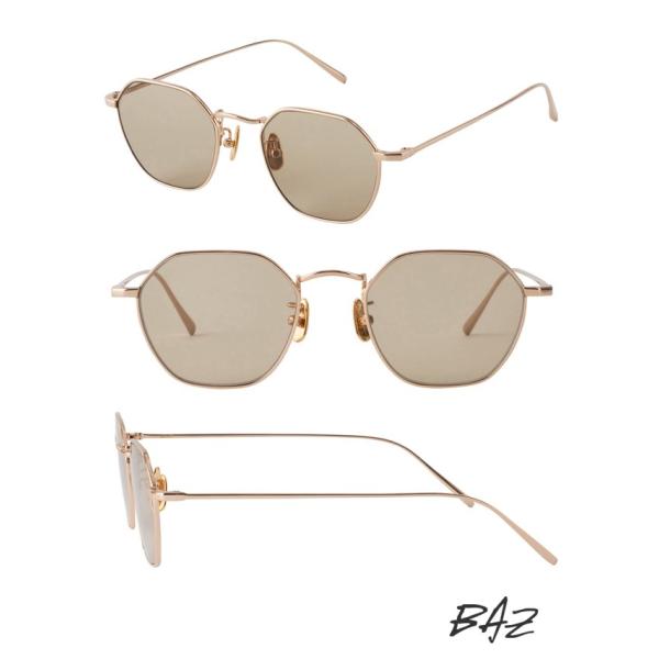 A.D.S.R. BAZ 02 GOLD (Lt.BROWN) / バズ サングラス ヘキサゴン メ...