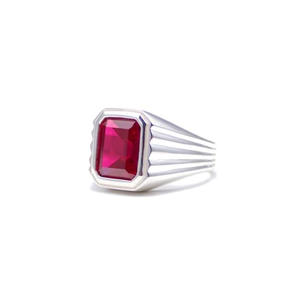 EPHEMERAL GANGSTER RING (RUBY) SILVER