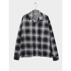 JieDa（ジエダ） 【SALE30%OFF】JIEDA CHECK OPEN COLLAR SHIRT BROWN