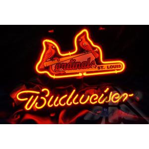 ガラス製ネオンサイン ネオンサイン  ST. LOUIS CARDINALS バット×赤い鳥ロゴ B...