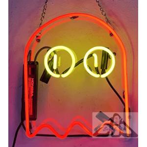 オリジナル　ネオンサイン ガラス製　ネオンサイン ゴースト 赤×黄 壁掛け led 看板 アメリカン...