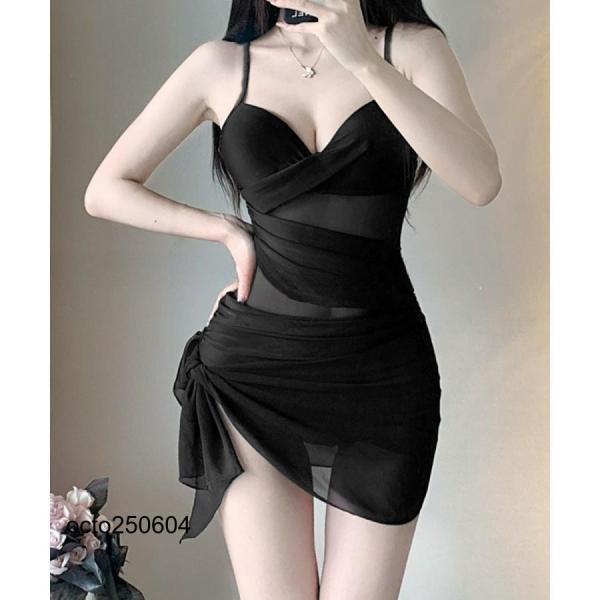 盛れるワンピース水着パレオ付き2点セット