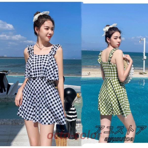 ワンピース水着 体型カバー水着 レディース ミセス ママ水着 20代 30代 40代 50代 オール...