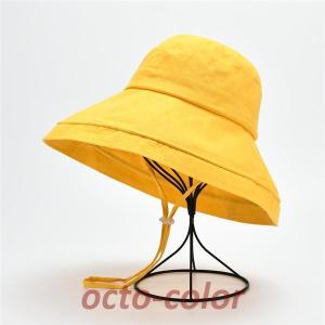 日よけ帽子 漁師の帽子 レディース 大きいサイズ UVカット 遮光カット アゴ紐付き 飛ばない 綿麻 折りたたみ つば広 自転車 春夏 大きめ｜octo-color