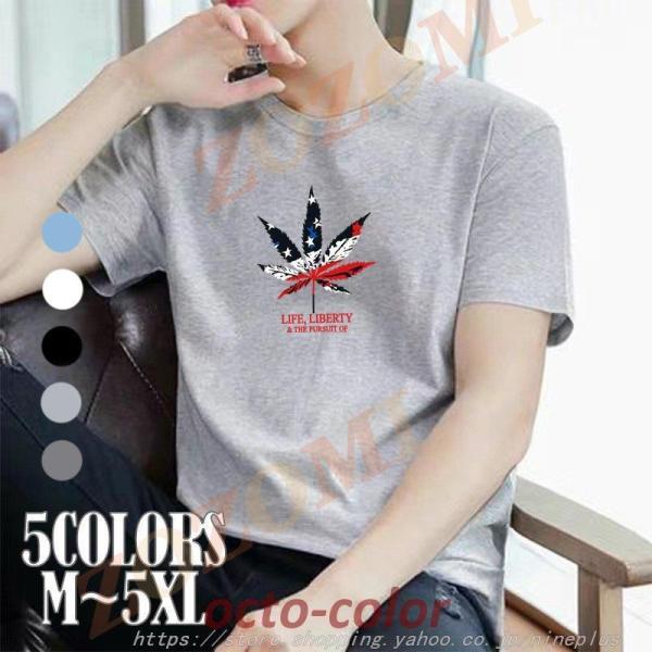 Tシャツ メンズ 半袖 5色 丸首 カレッジロゴ アメカジ 20 30 40 50代 春 夏 服 ゆ...