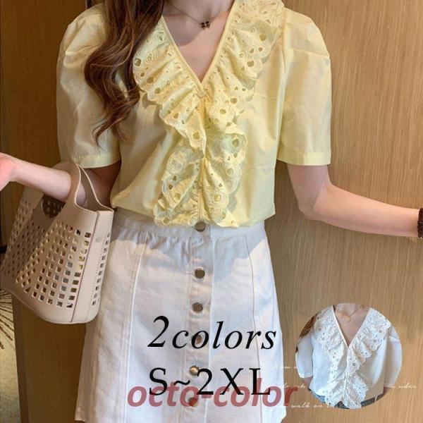 ブラウス レディース きれいめ 40代 春 夏 上品 ブラウス 白 シャツ シフォン トップス 半袖...