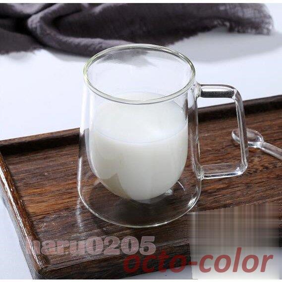 二重構造 ガラス カップ コーヒーカップ 牛乳コップ ダブルウォール 耐熱ガラス グラス マグカップ...