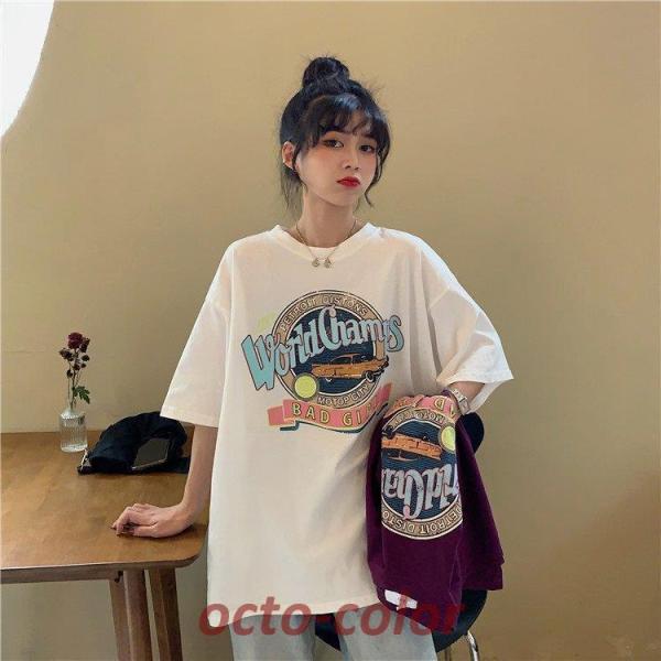 レディース Tシャツ ストリート風 ダーク系 ファッション カップル服 ダンス カジュアル 春夏秋 ...