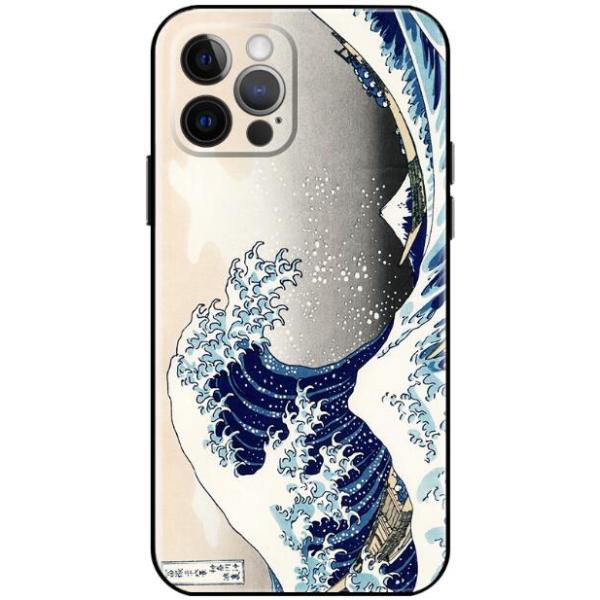 iphone14 ケース 韓国 TPU アクリル ガラス 浮世絵 神奈川沖浪裏 デザイン 葛飾北斎 ...