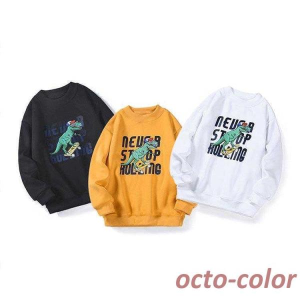 子供服 長袖Tシャツ 春 綿 ロンT トップス ゆったり カットソー ジュニア 普段着 通学着 男の...