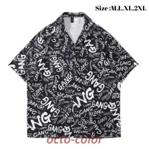 ペイズリー柄 総柄シャツ ブラウス 半袖 メンズ ビッグシルエット