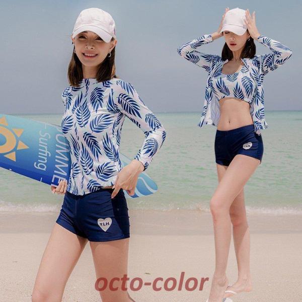 水着セット 3点セット レディース 水着 2022年 新商品 長袖 ラッシュガード 韓国風 温泉 プ...