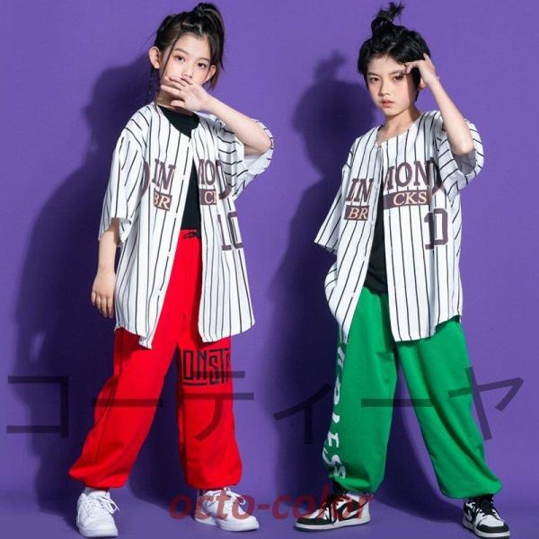 キッズ ダンス衣装 ヒップホップ 子供服 HIPHOP ズボン 半袖 セット 男の子 女の子 ジャズ...