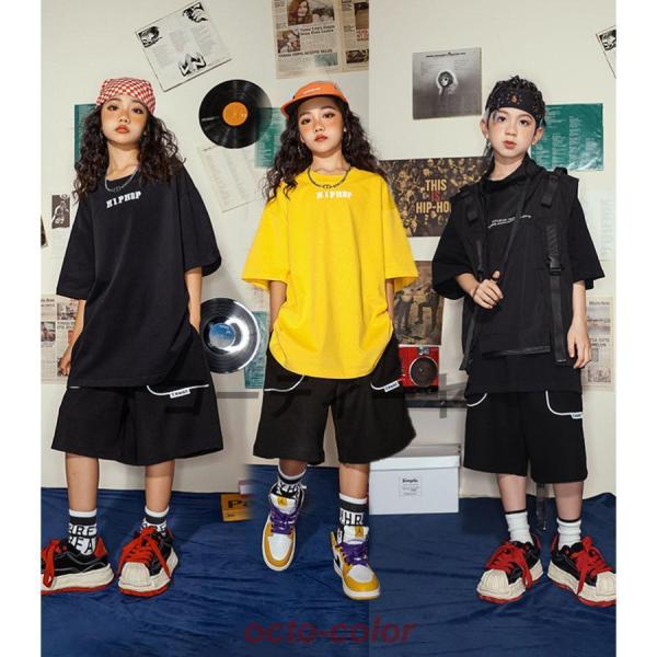 キッズダンス衣装 練習着   演出用　 団体服　チアリーディング　流行　風潮　ランウェイ服装  夏服...