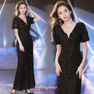 イブニングドレス ホルターネック オフショルダー パーティードレス