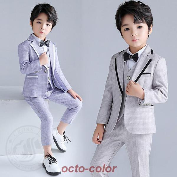 卒業式 スーツ 男の子 パンツスーツ 卒服 キッズ フォーマル ブレザー ピアノ発表会 入学式 5点...