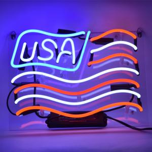 ネオン サインTN『USA』NEON SIGNネオン管、ディスプレイ ボード、カフェ、喫茶店、広告用...